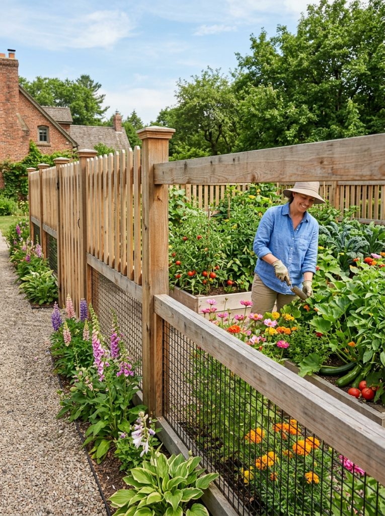 Beautiful keep animals out garden fence effectively keeping deer rabbits and animals from planted areas as attractive well-constructed boundary
