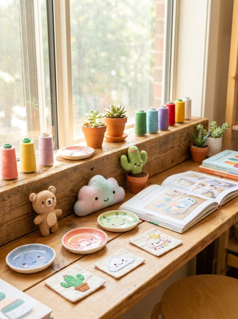  Simple beginner kawaii DIY craft creations showing easy projects that produce genuinely adorable results on first attempt