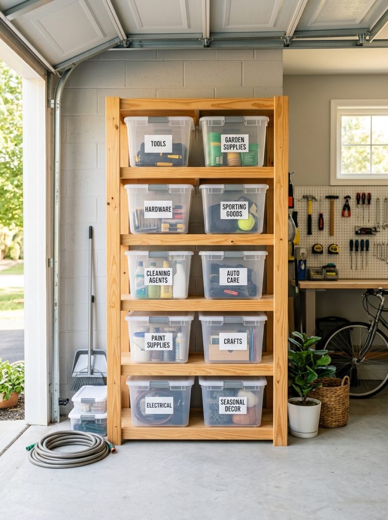 Storage Bin Rack DIY Plans