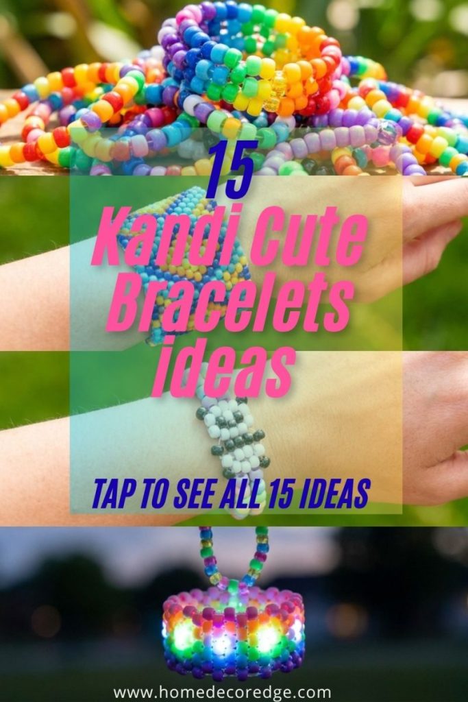 Four kandi ideas including rainbow singles pile patterned geometric cuff adorable animal bracelet and glowing piece dark background