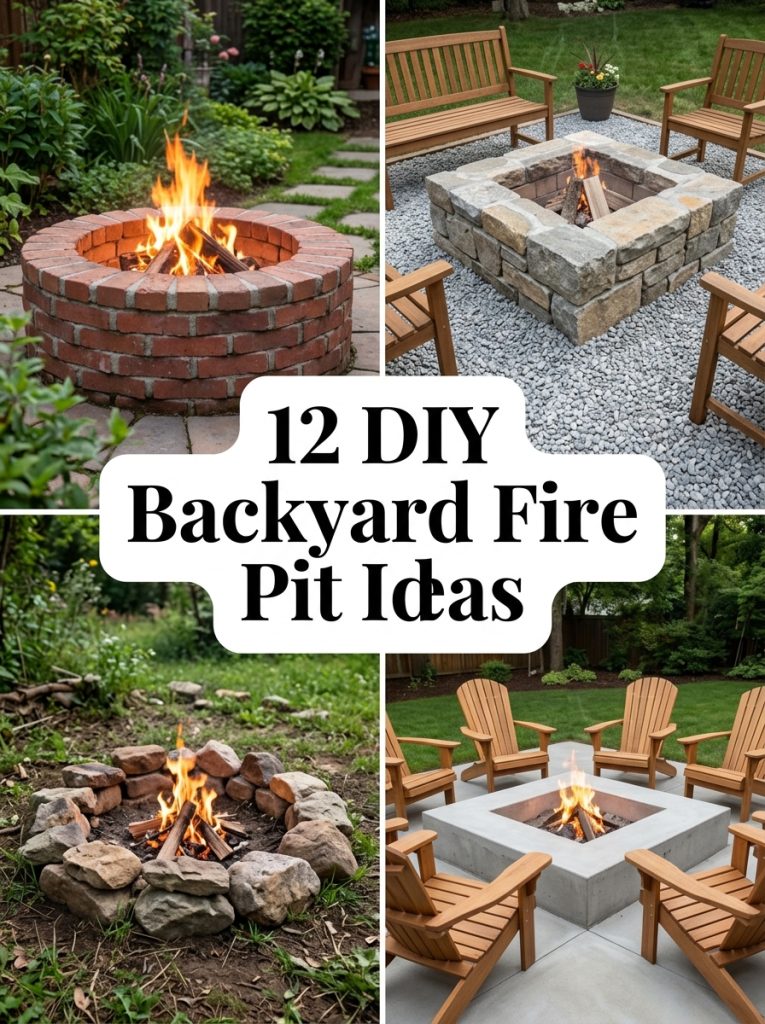 12 DIY Backyard Fire Pit Ideas