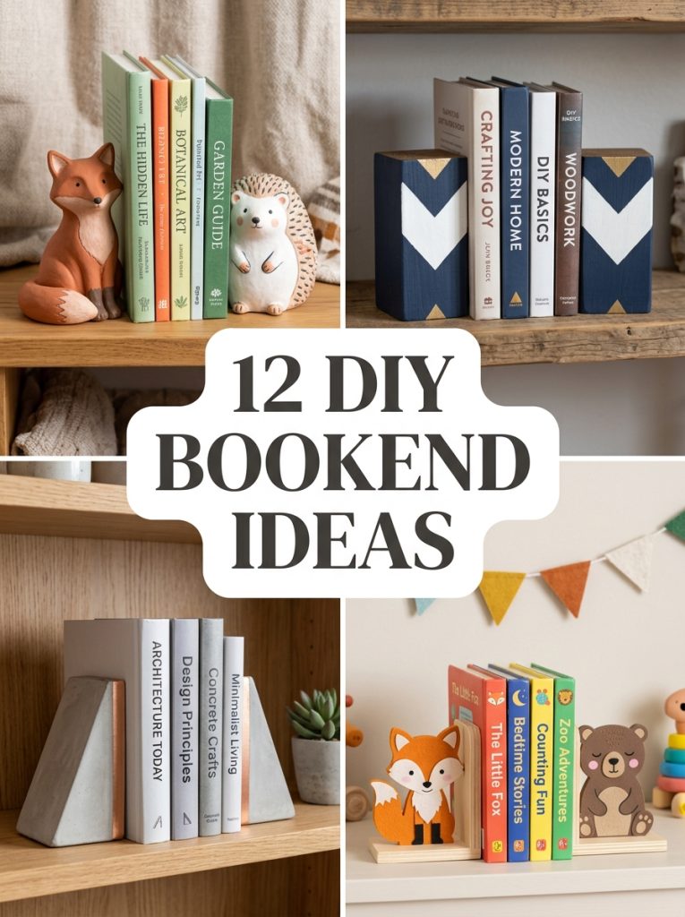 12 DIY Bookends Easy Ideas