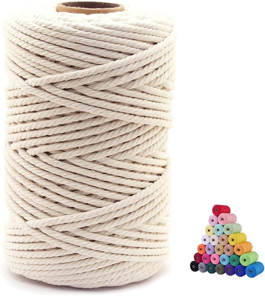 Natural cotton macrame cord for DIY cat hammock
