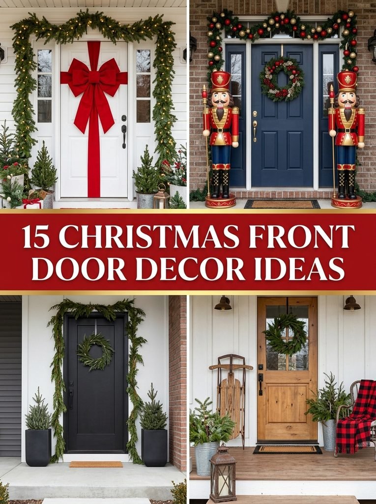 15 Christmas Front Door Decor Ideas