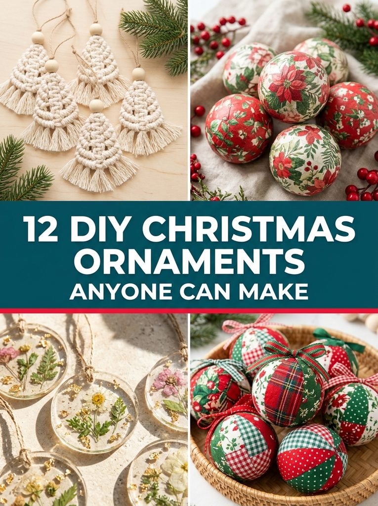 12 DIY Christmas Ornaments Anyone Can Make
