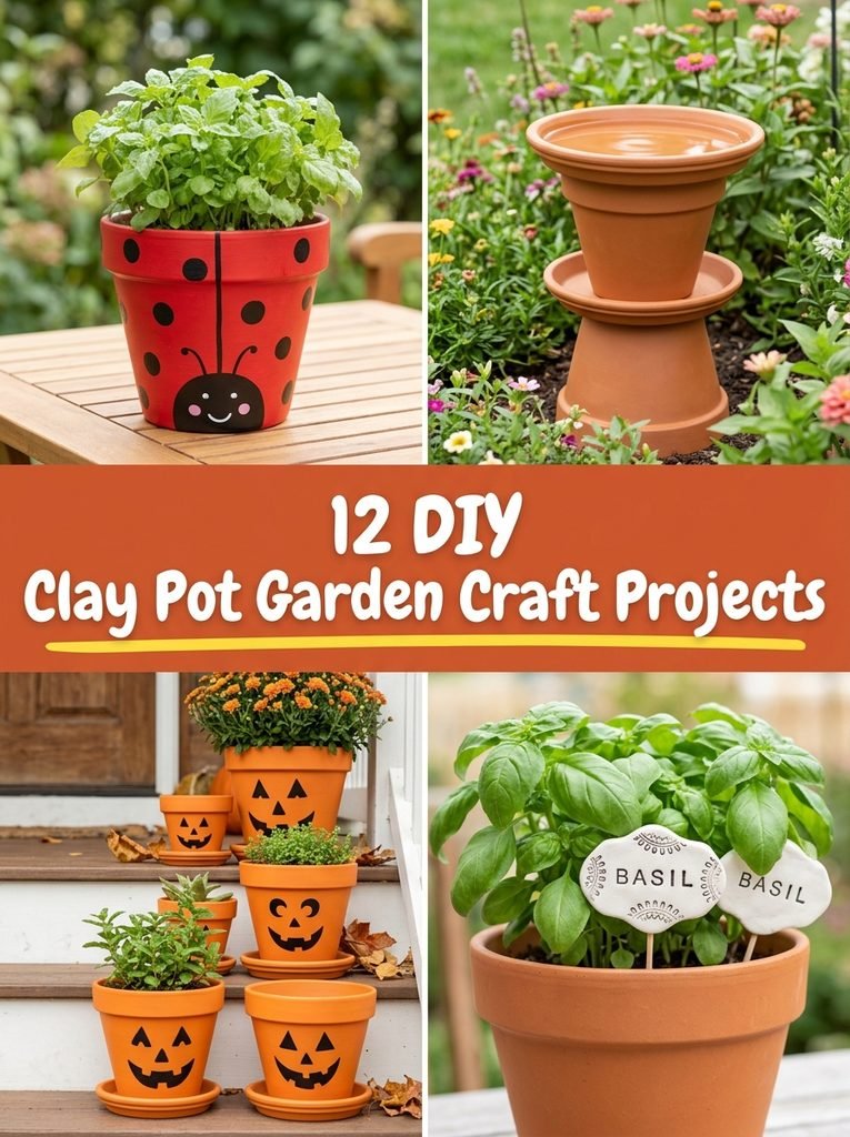 12 DIY Clay Pot Garden Craft Projects for Kids and Beginners